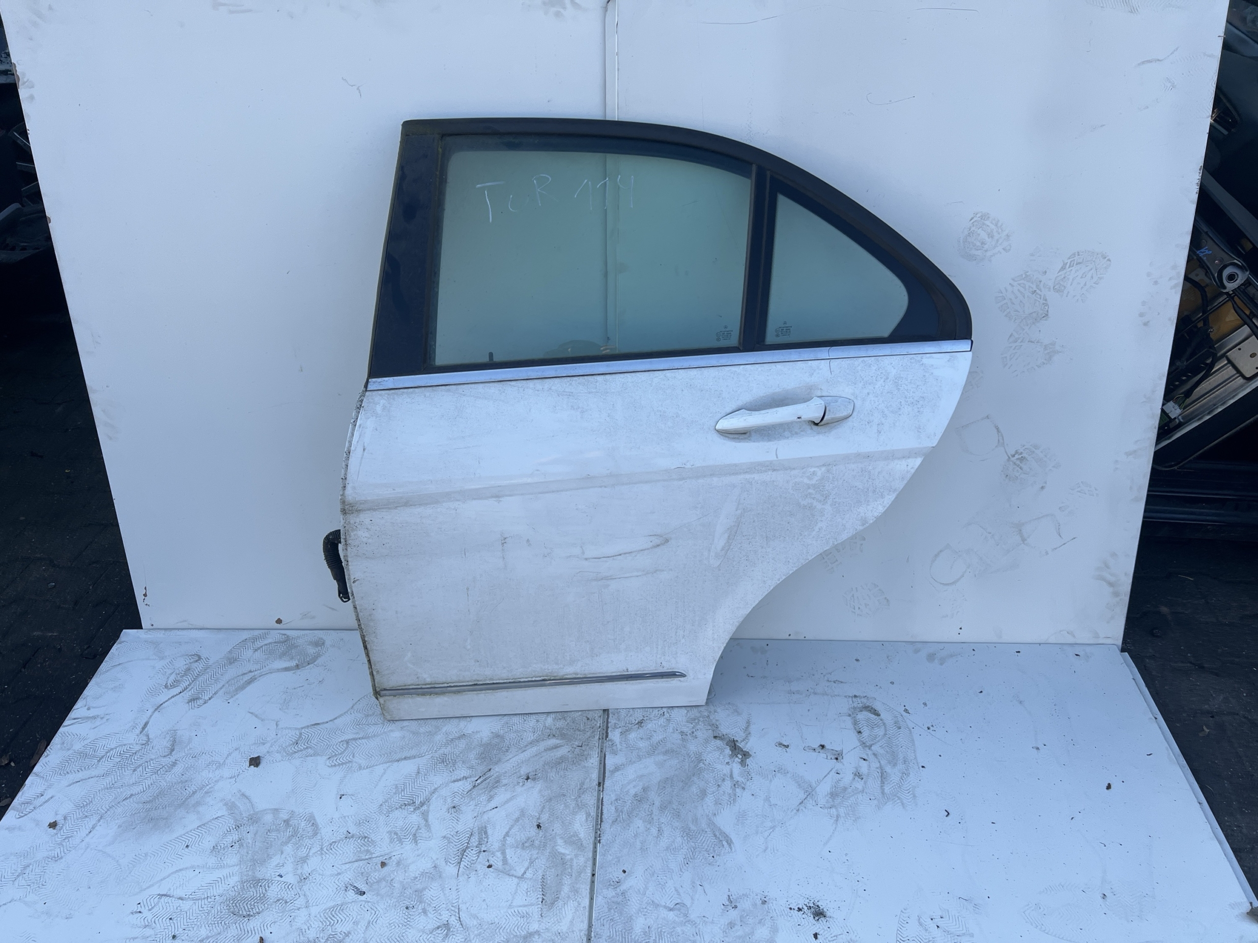 Mercedes W204 Limo Tür hinten links Weiß KOMPLETT