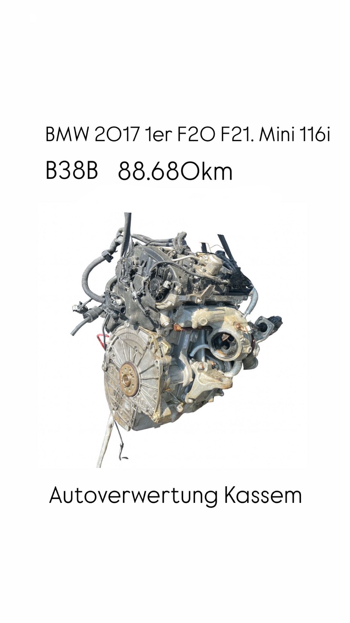 BMW 2017 1er F20 F21 Mini 116i Motor B38B Motor